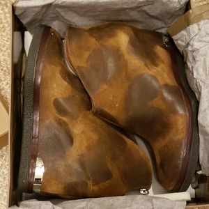 NWT Donald J Pliner Brown Suede Wedge Booties